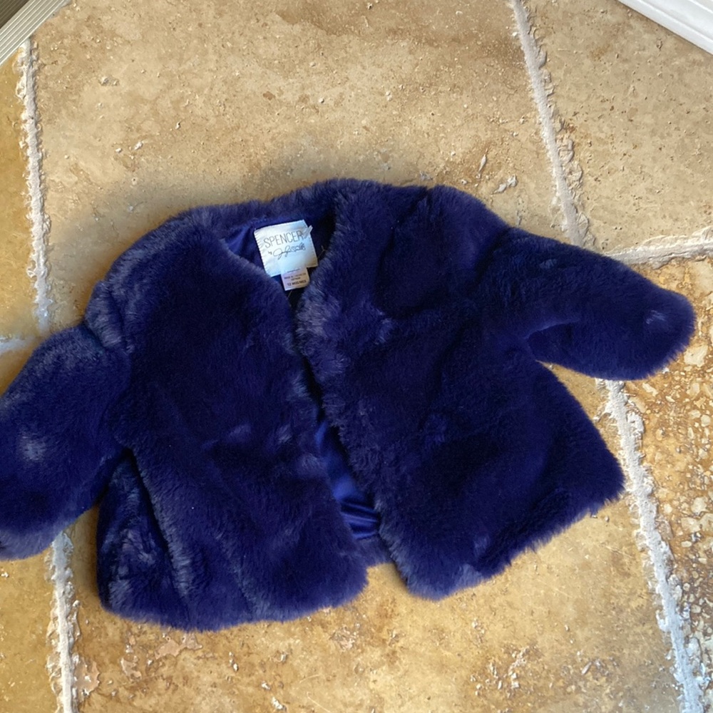 Spencer by Jacqueline Smith fuzzy blue jacket infants 12 months